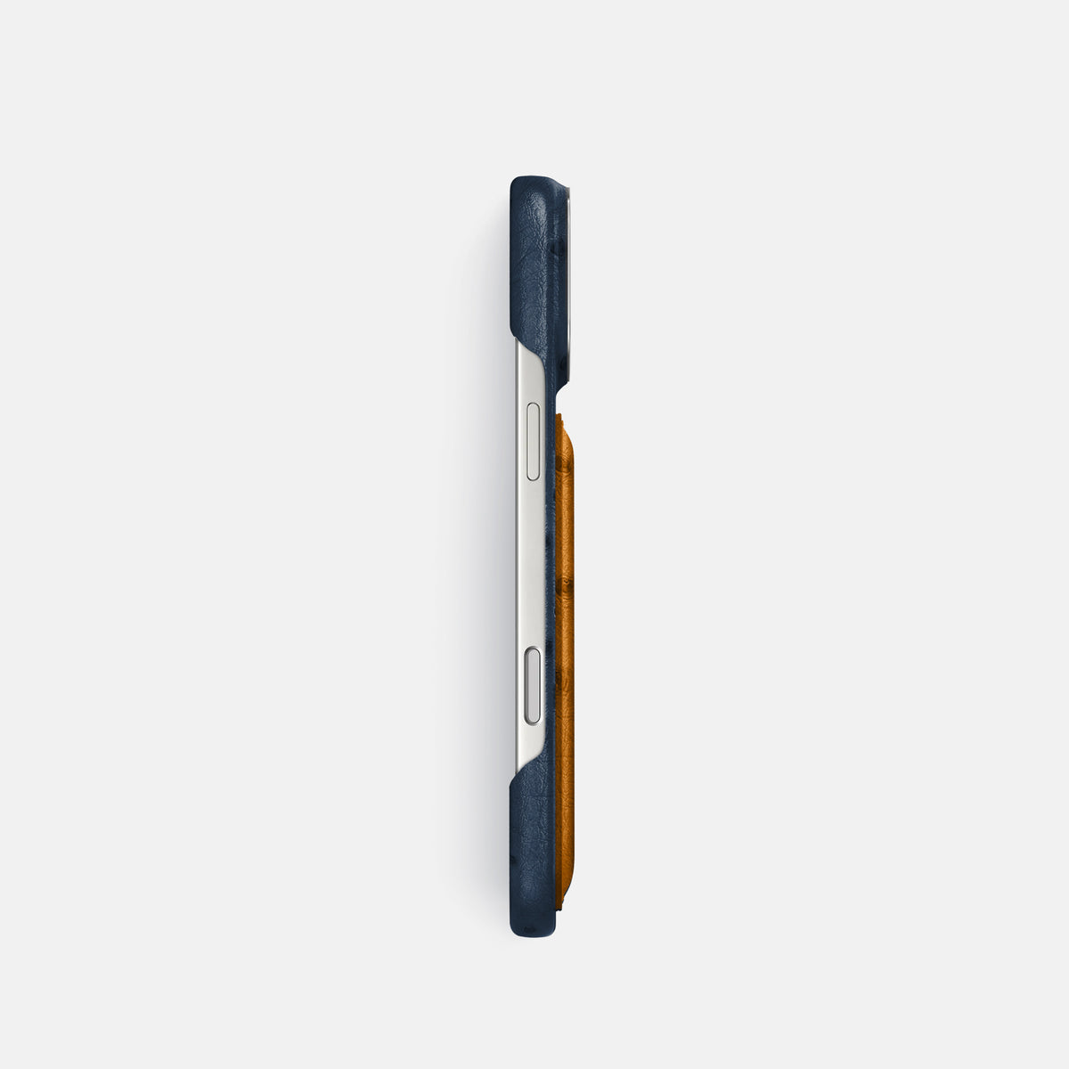 Double Card Case Coloré For iPhone 17 Pro In Ostrich -3 | Navy-Blue-Steel