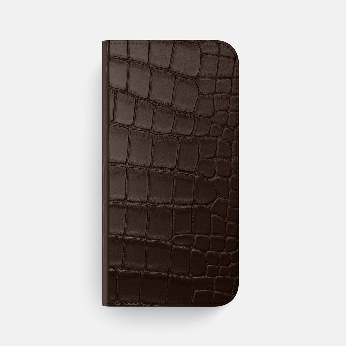 Folio Case For iPhone 17 Pro Max In Alligator -4 | Dark-Brown-Gold