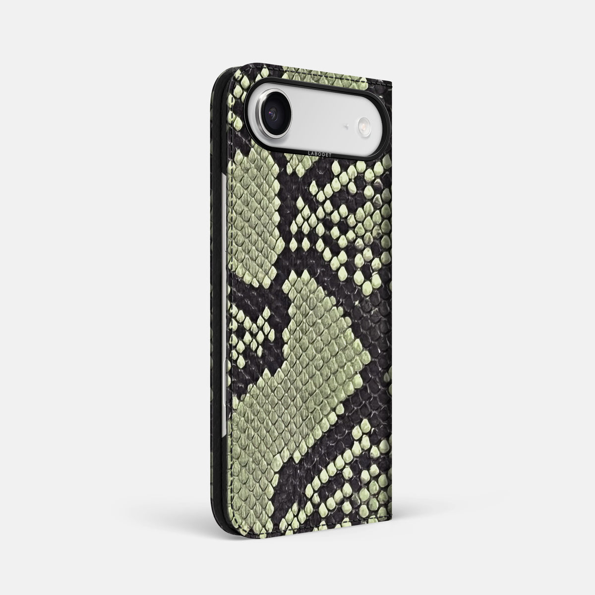 Folio Case For iPhone 17 Air In Deluxe Python -1 | Army-Green-Black
