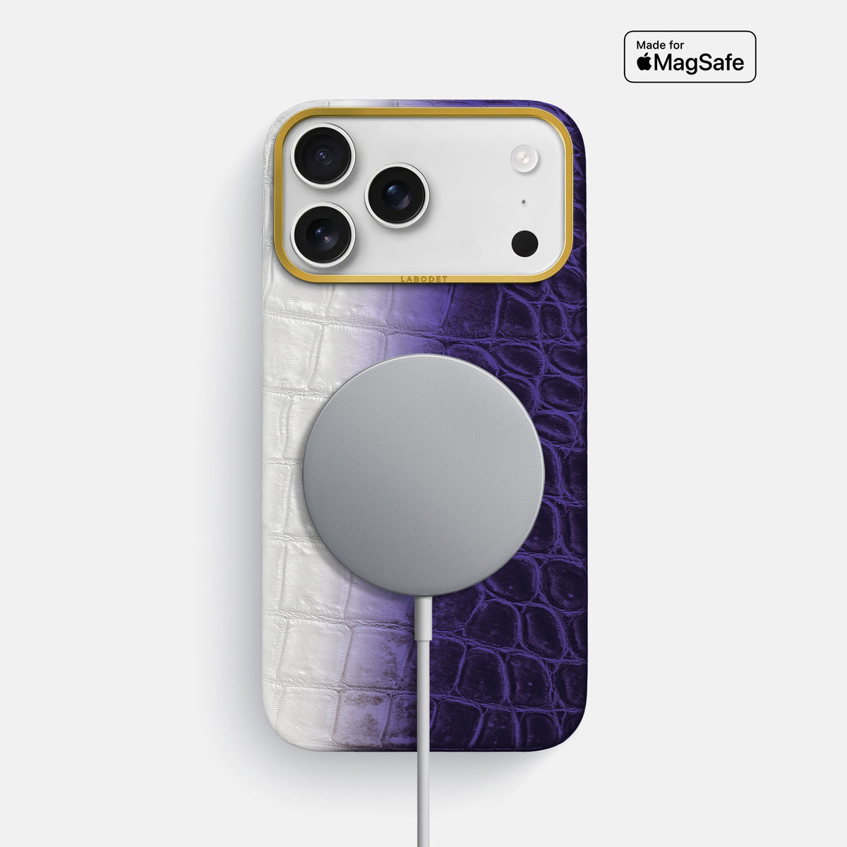 Classic Case For iPhone 18 Pro Max In Himalayan Crocodile -4 | Purple-Gold
