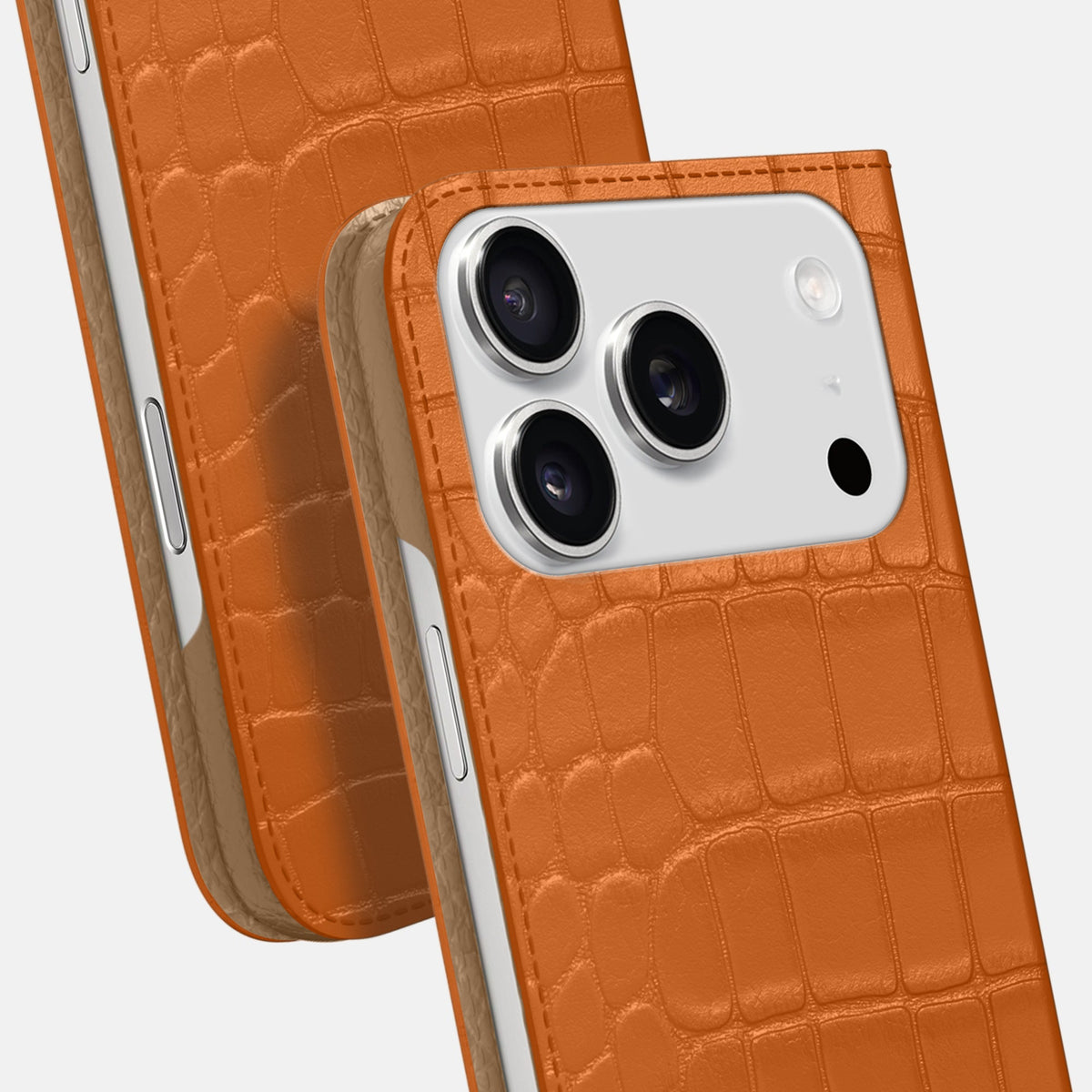 Folio Slim Case For iPhone 18 Pro Max In Alligator -5 | Orange