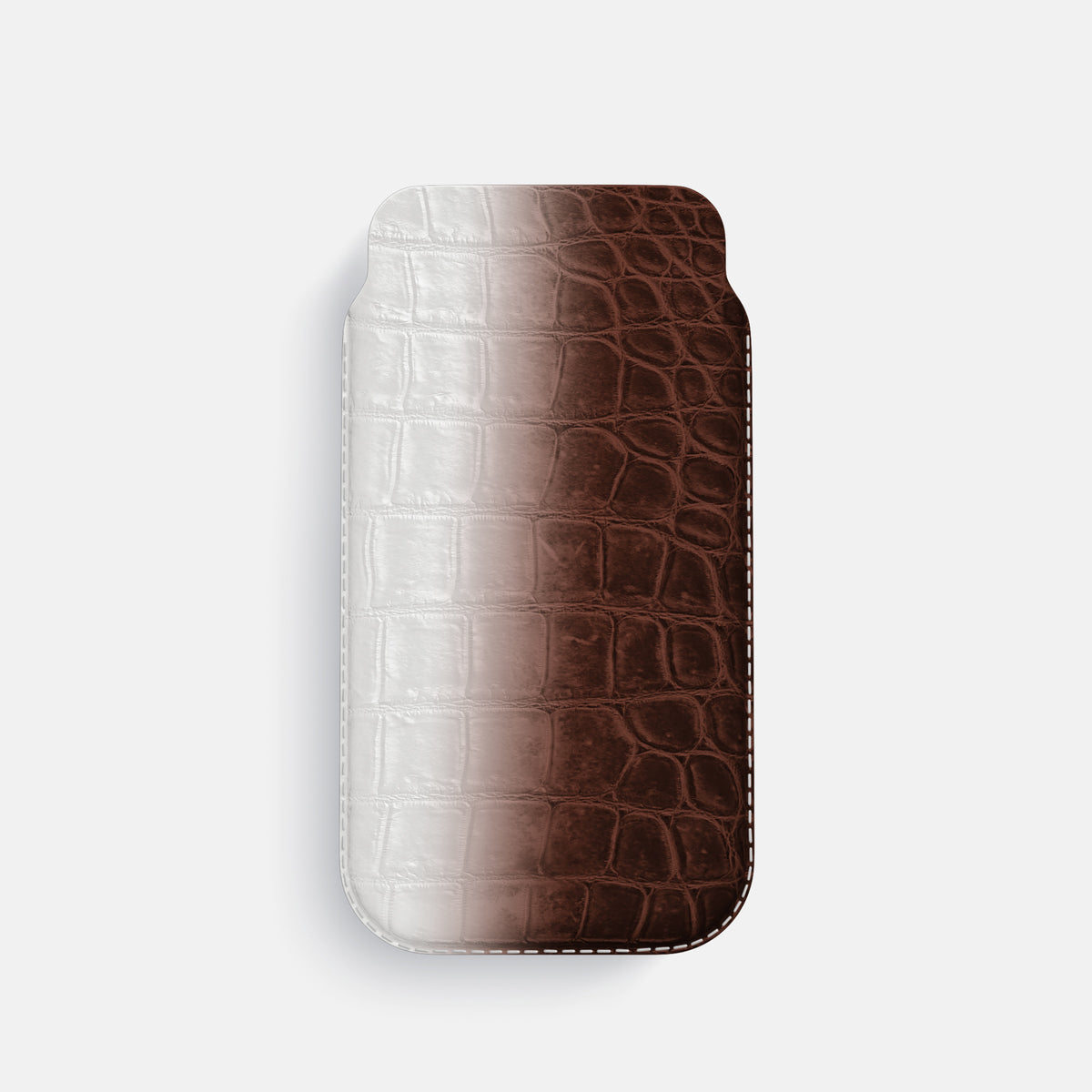Pouch Case For iPhone 17 Pro In Himalayan Crocodile -1 | Dark-Brown