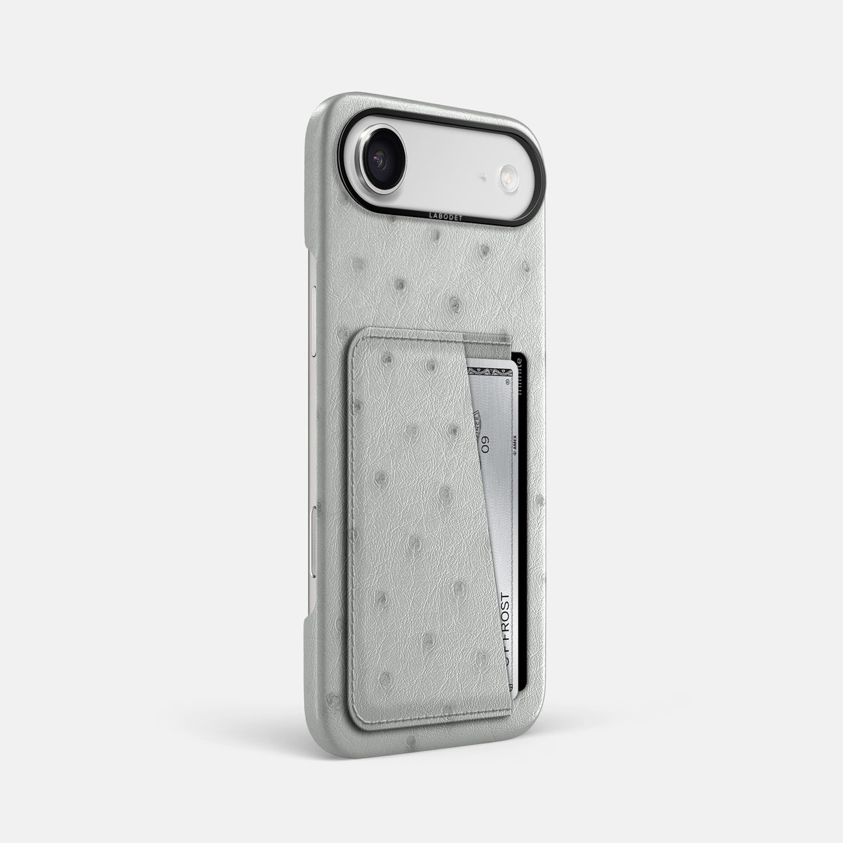 Double Card Case For iPhone 17 Air In Ostrich -2 | White-Black