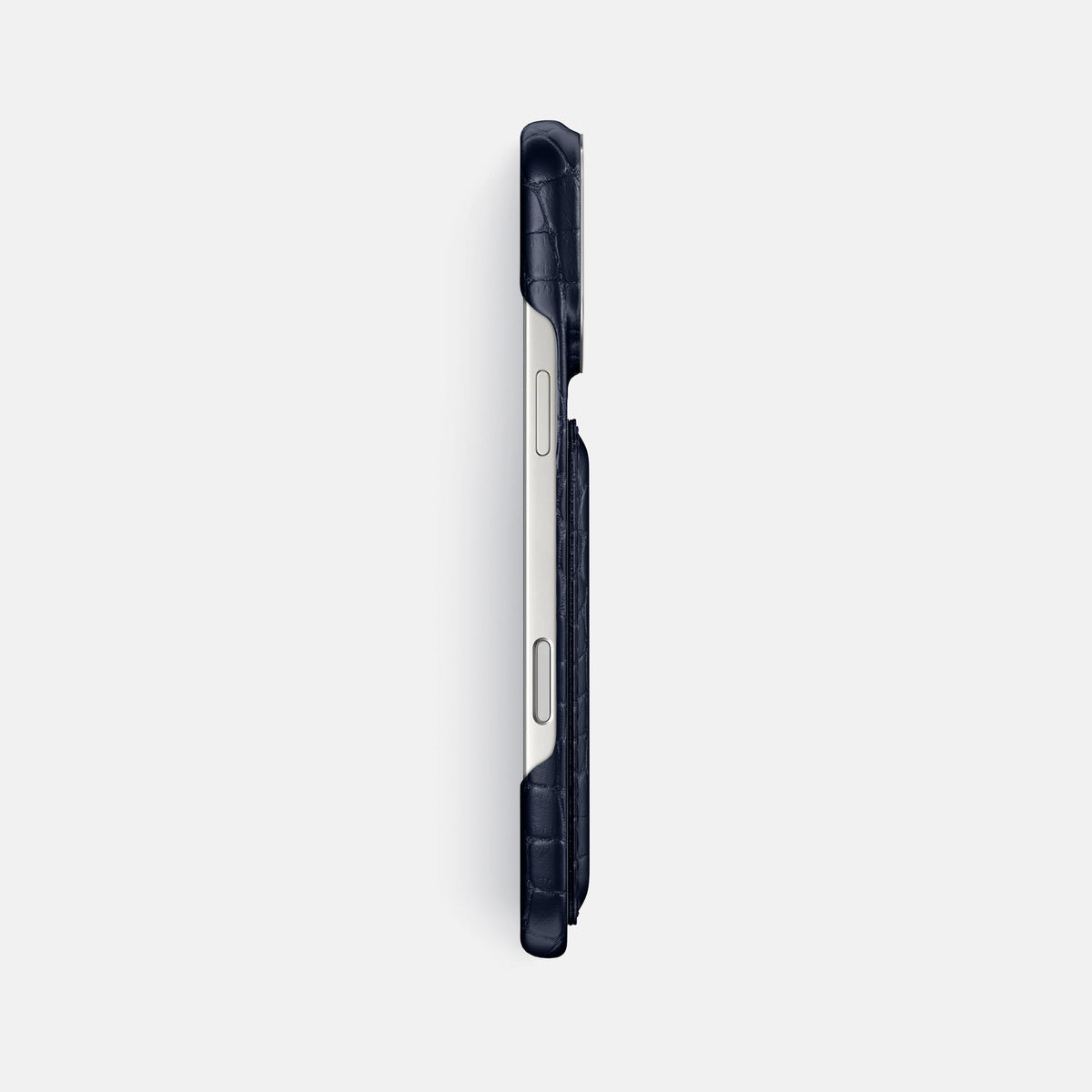 Double Card Case For iPhone 18 Pro Max In Alligator -3 | Navy-Blue-Steel
