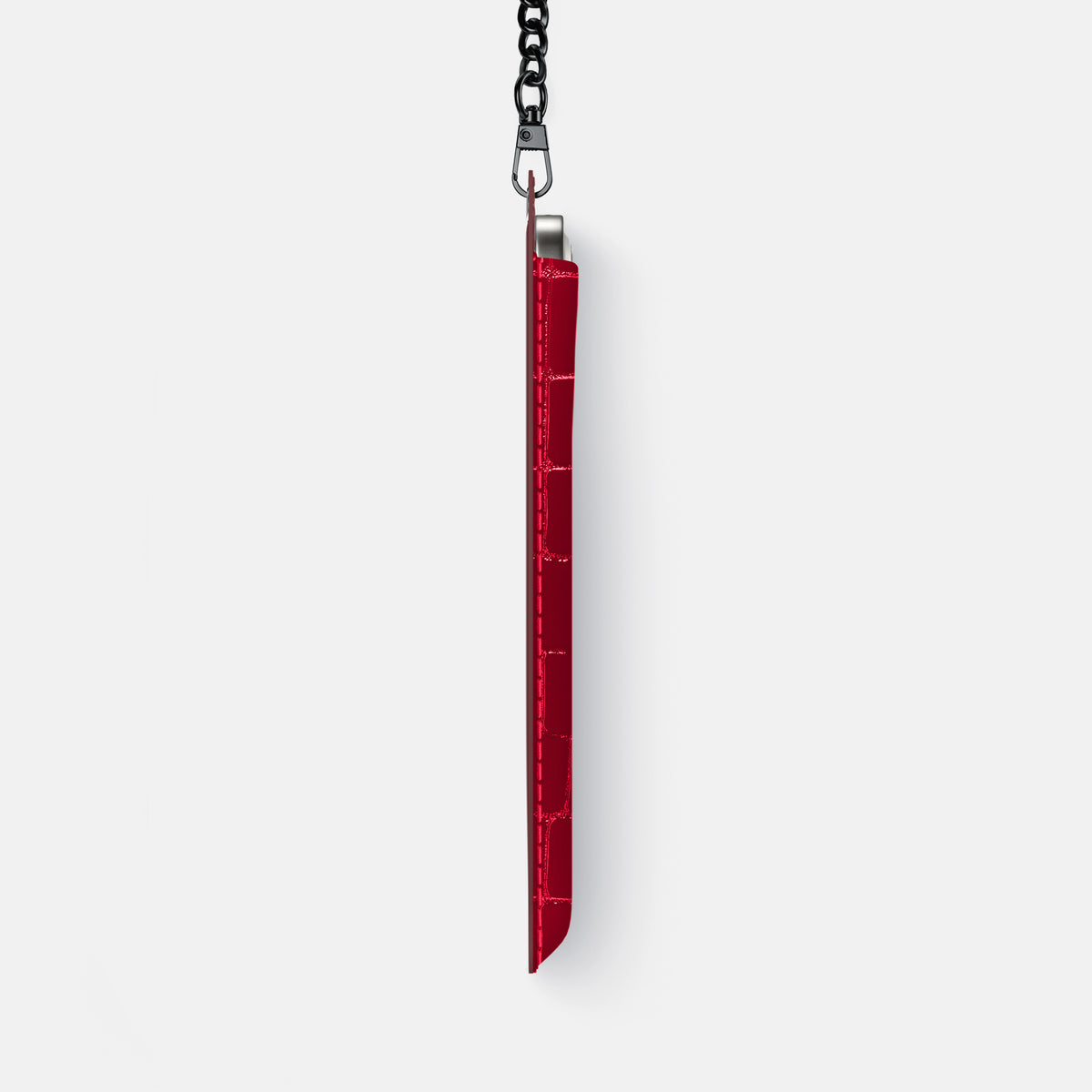 Crossbody Bag For iPhone 17 Air In Shiny Alligator -4 | Cherry-Black