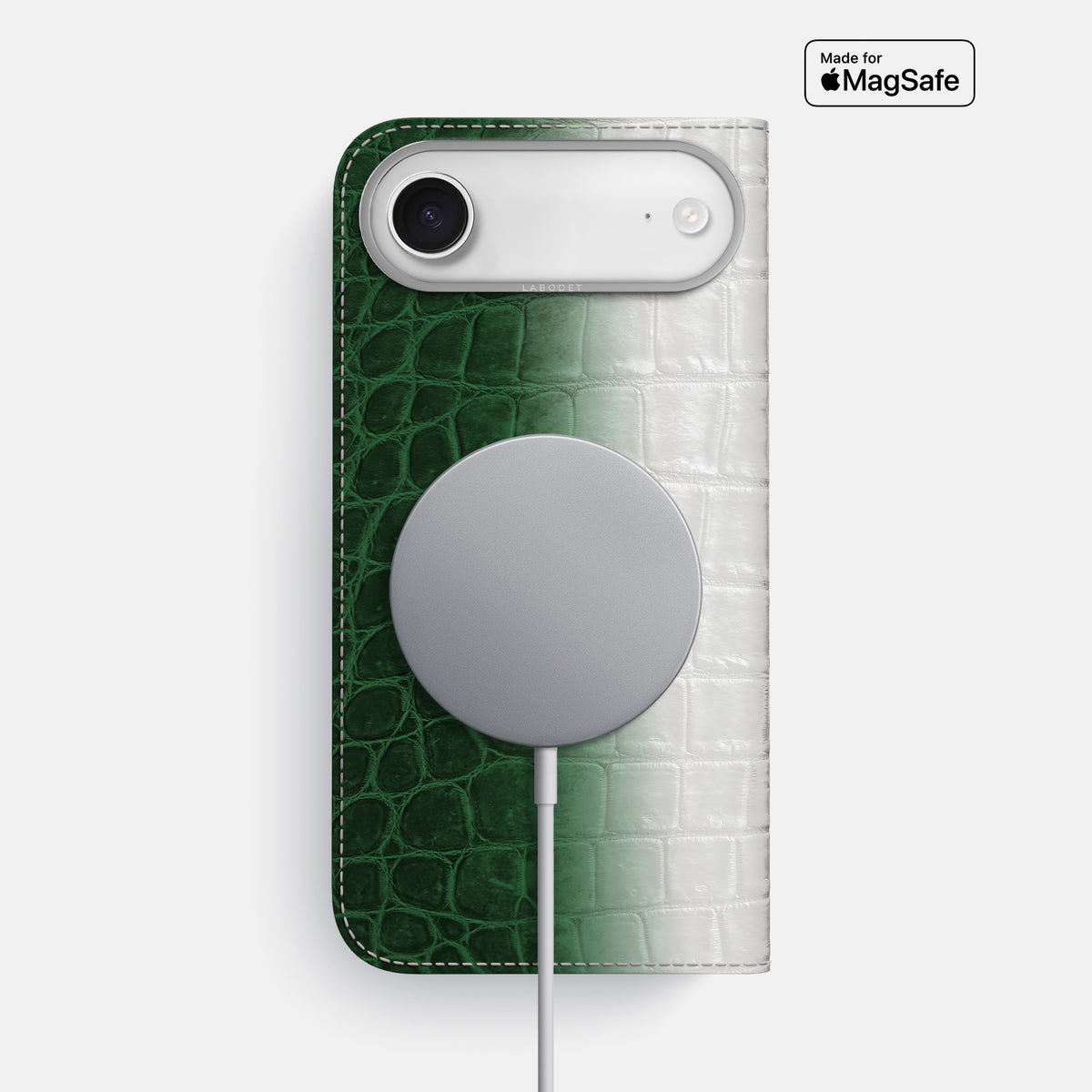 Folio Case For iPhone 17 Air In Himalayan Crocodile -3 | Green-Steel