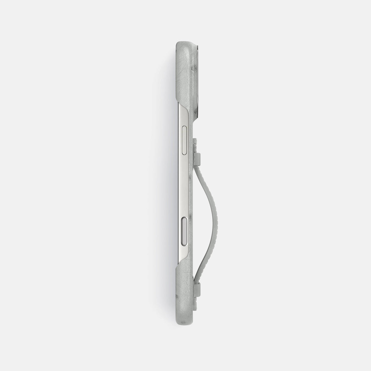 Center Handle For iPhone 18 Pro Max In Ostrich -2 | White-Steel