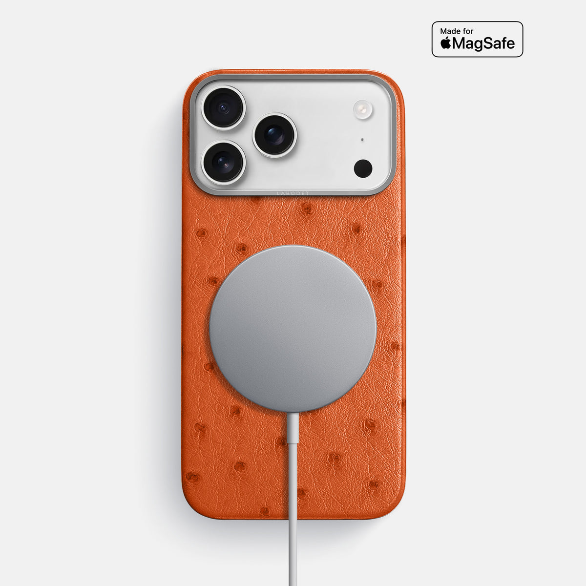 Classic Case For iPhone 17 Pro Max In Ostrich -5 | Orange-Steel