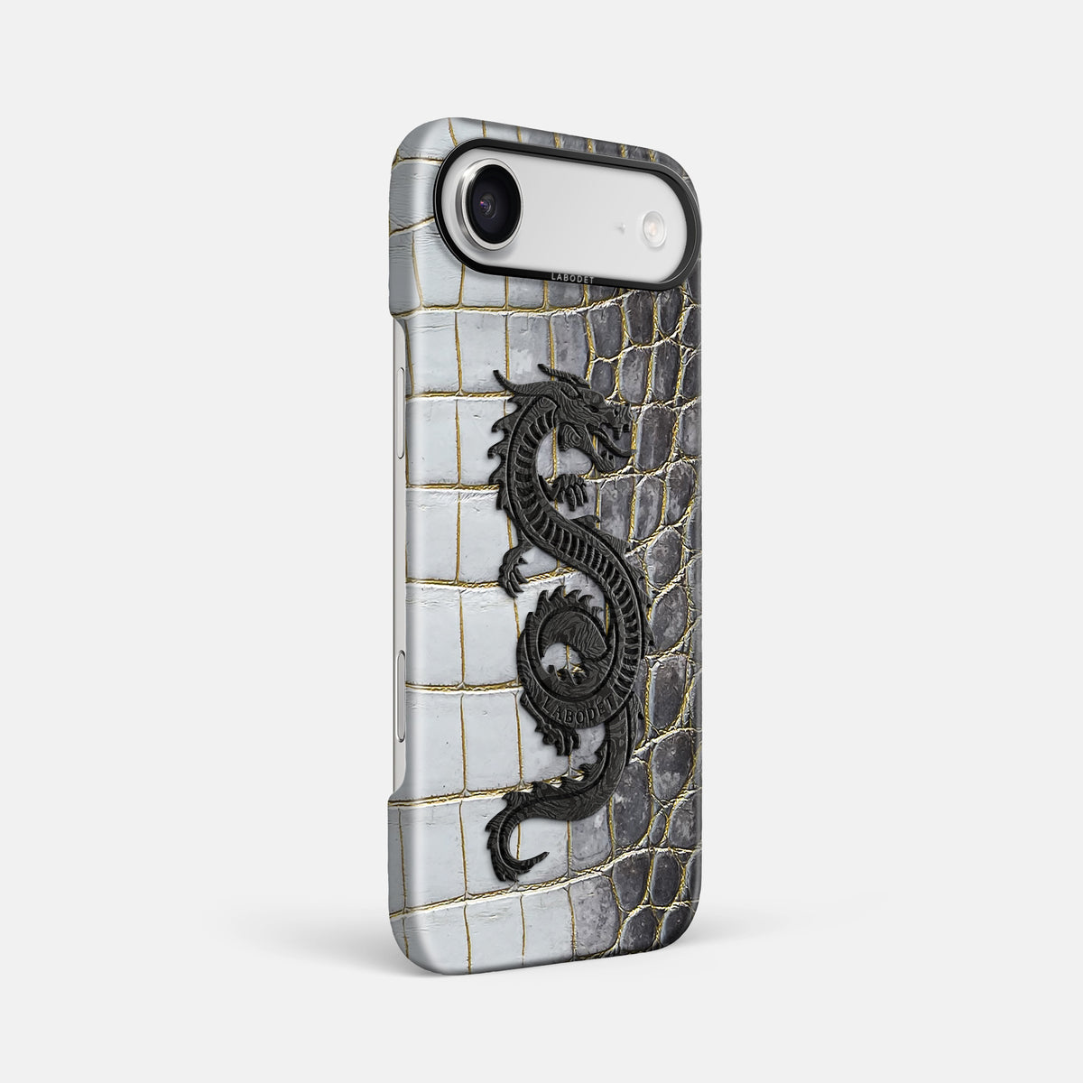 Classic Case With Carbon Dragon For iPhone 17 Air In Himalayan Crocodile -2 | Gold-Black