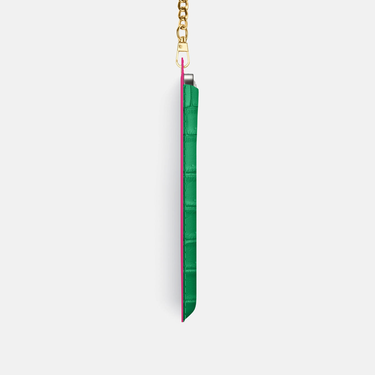Crossbody Bag For iPhone 18 Pro In Porosus Crocodile -4 | Cactus-Green-Gold