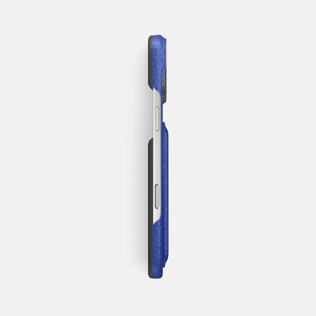 Double Card Case For iPhone 17 Air In Calf -3 | Royal-Blue-Steel