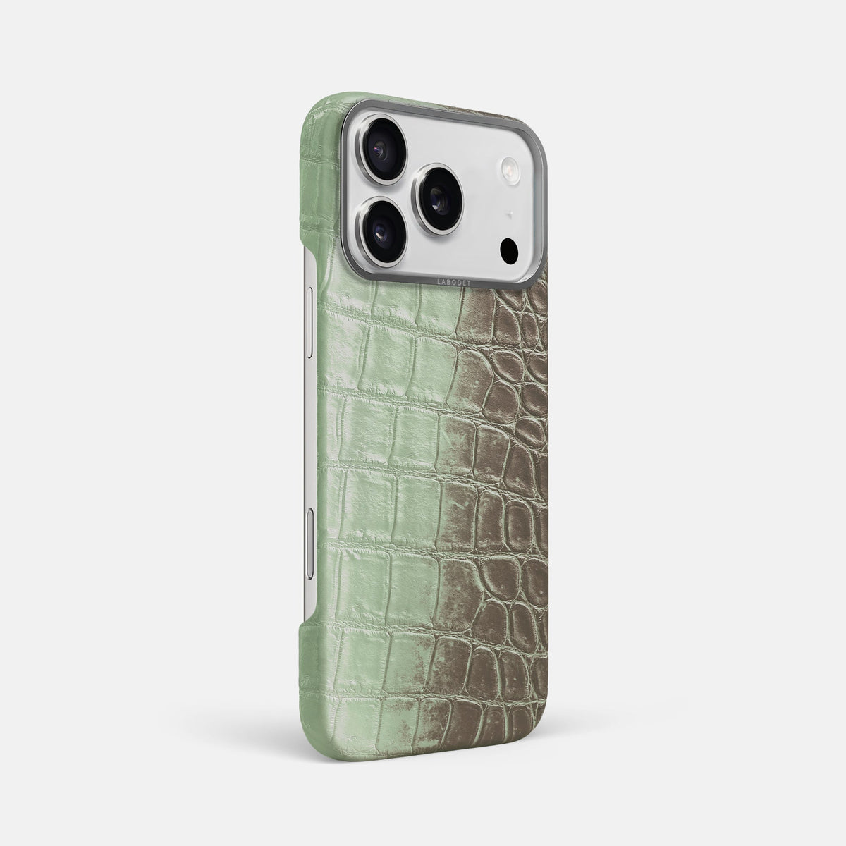 Classic Case For iPhone 18 Pro Max In Himalayan Crocodile -2 | Pistachio-Steel