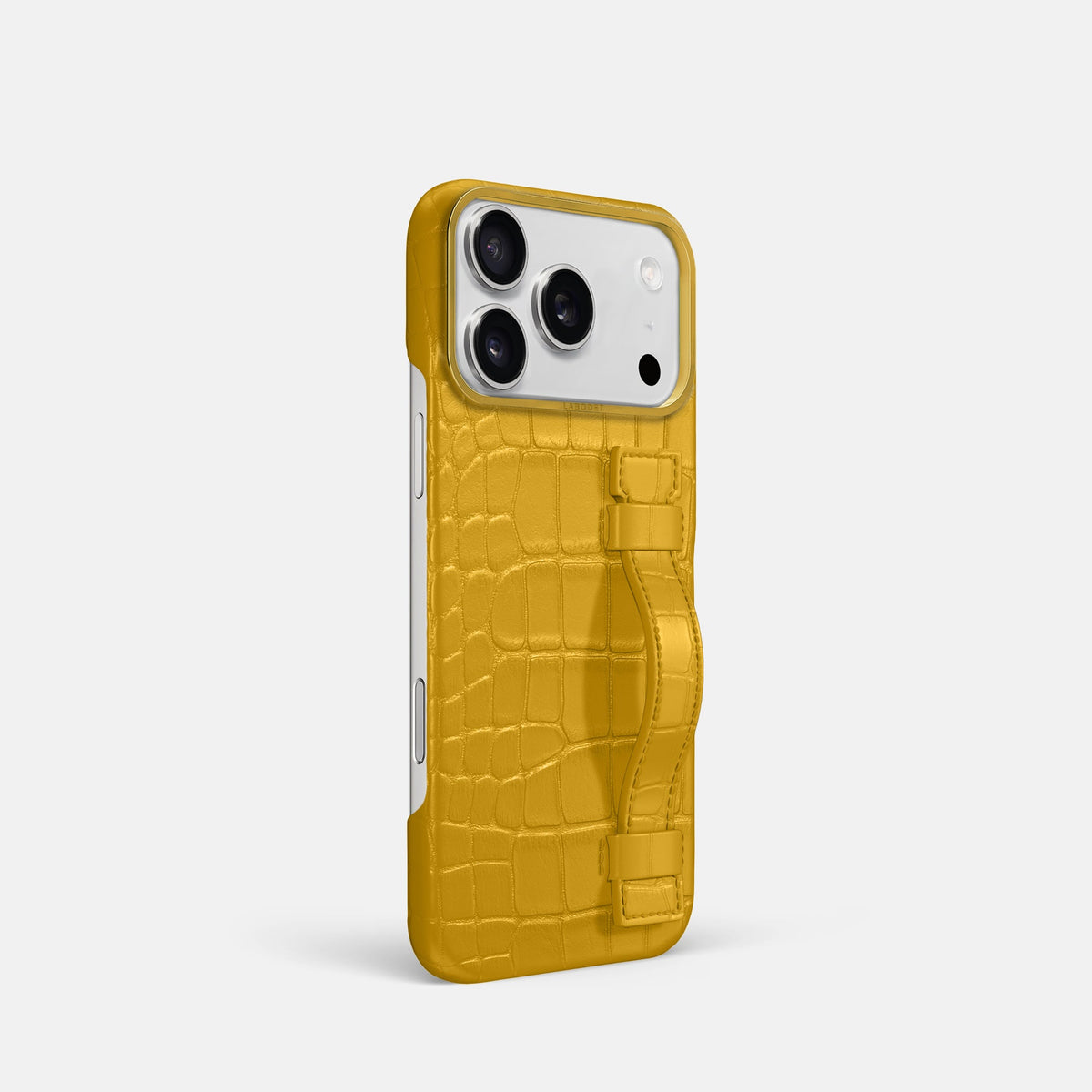 Handle Case For iPhone 18 Pro In Alligator -2 | Yellow-Gold