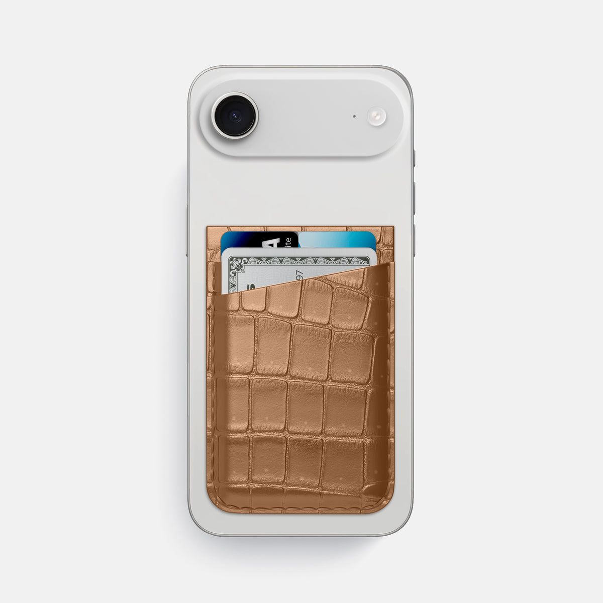 MagSafe Wallet For iPhone 17 Air In Porosus Crocodile -1 | Milk-Chocolate