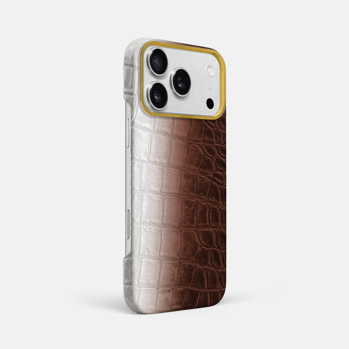 Classic Case For iPhone 18 Pro Max In Himalayan Crocodile -2 | Dark-Brown-Gold