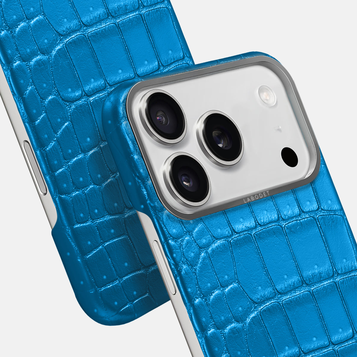 Classic Case For iPhone 17 Pro Max In Porosus Crocodile -6 | Blue-Lagoon-Steel