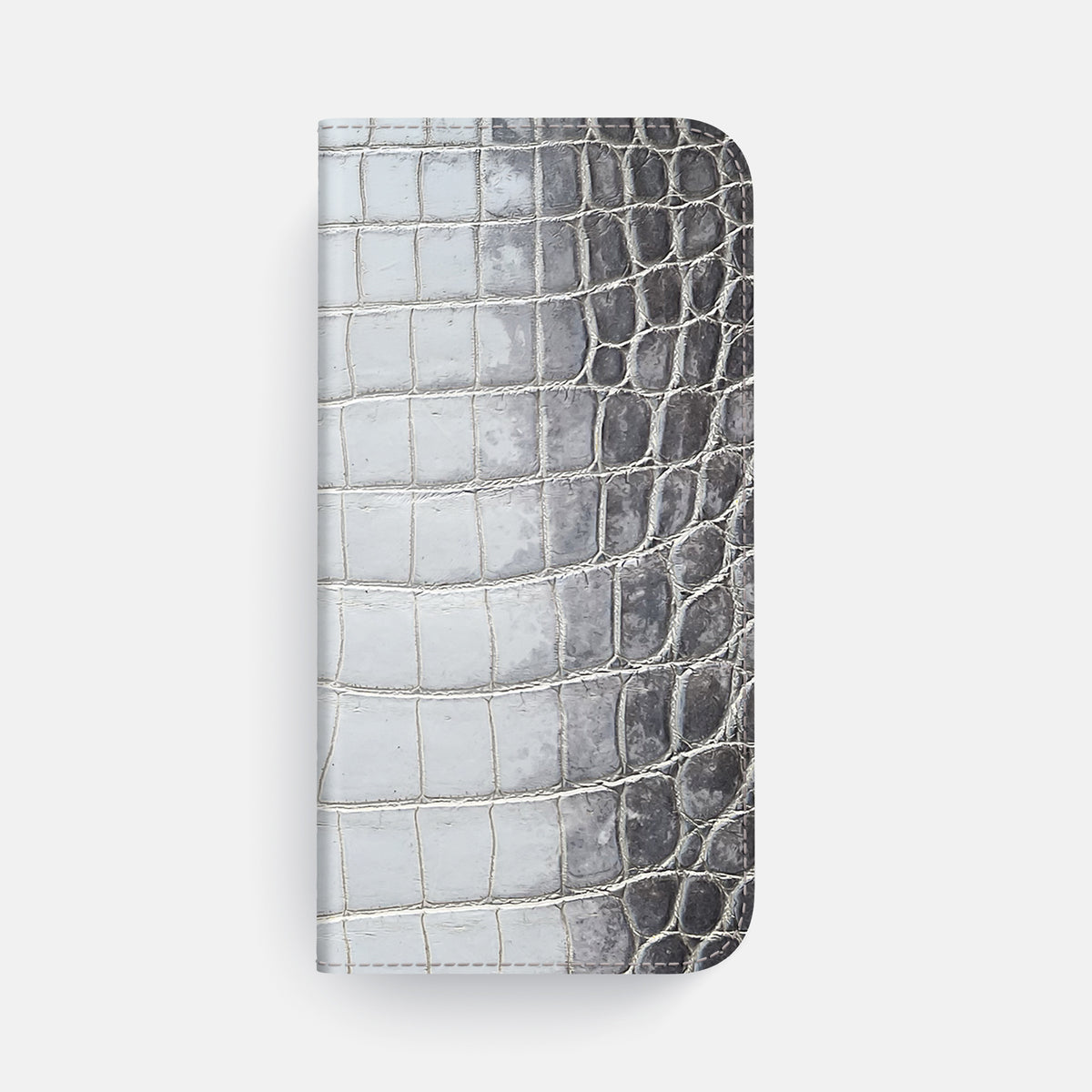 Folio Case For iPhone 17 Air In Himalayan Crocodile -4 | Silver-Black