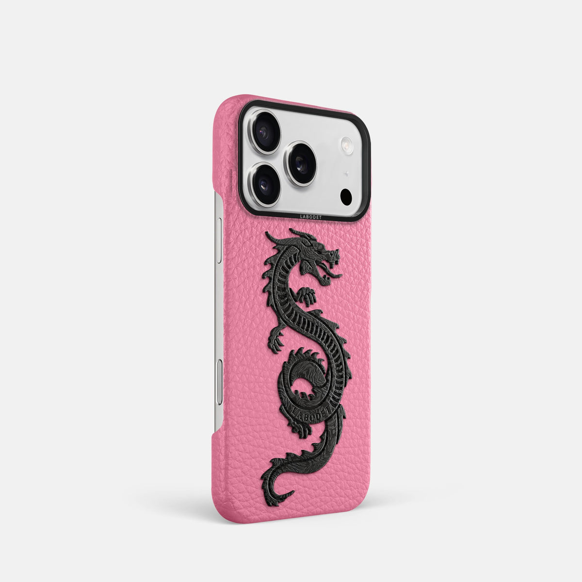 Classic Case With Carbon Dragon For iPhone 18 Pro In Calf -2 | Pink-Black