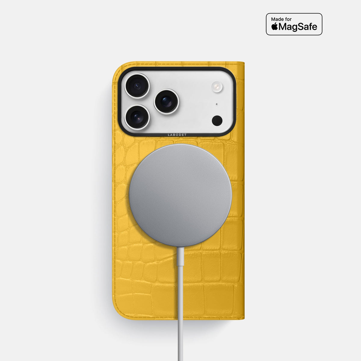 Folio Case For iPhone 18 Pro In Alligator -3 | Yellow-Black