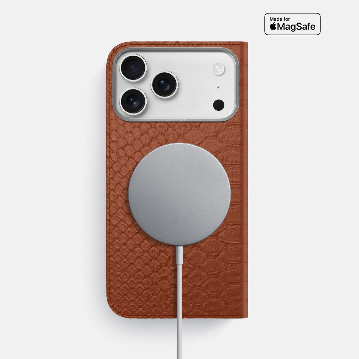 Folio Case For iPhone 18 Pro Max In Python -3 | Medium-Brown-Steel