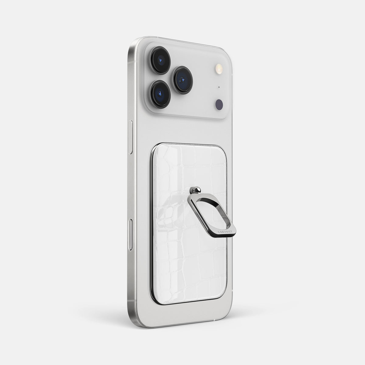 MagSafe Ring For iPhone 17 Pro Max In Shiny Alligator -1 | White-Steel