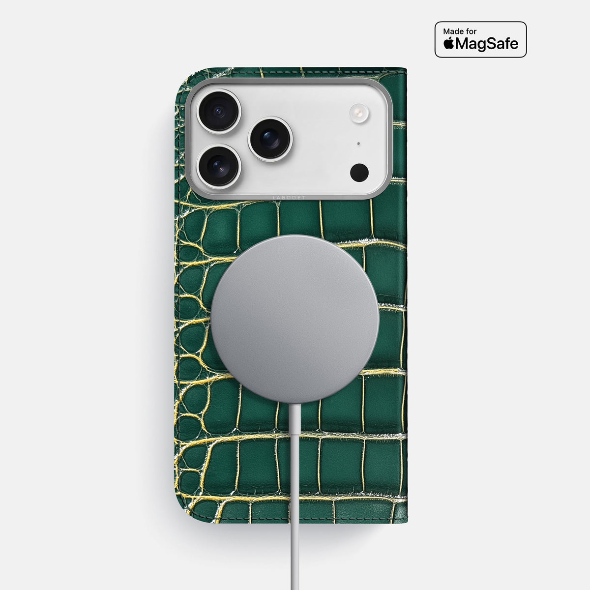 Folio Case For iPhone 18 Pro Max In Patina Alligator -3 | Cambridge-Steel