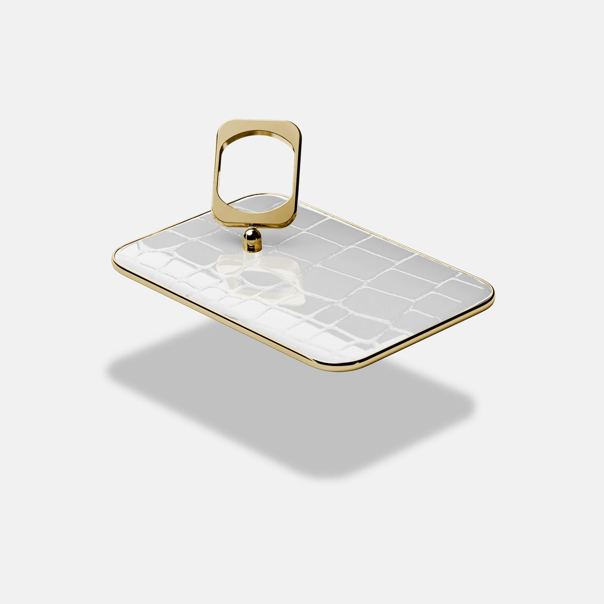 MagSafe Ring For iPhone 18 Pro Max In Shiny Alligator -4 | White-Gold