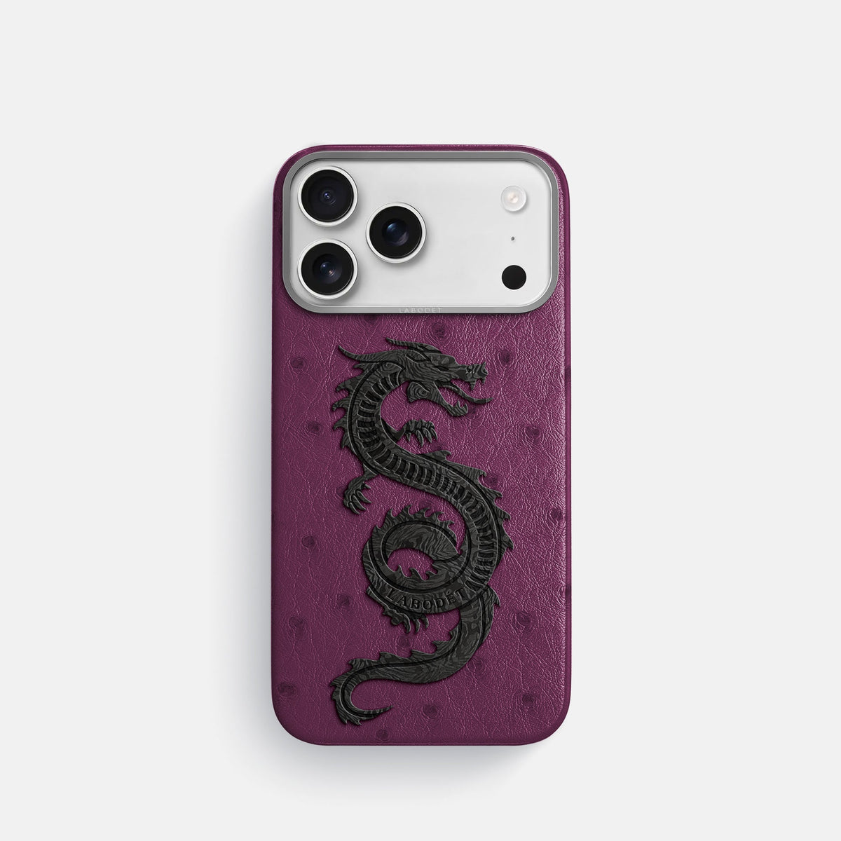 Classic Case With Carbon Dragon For iPhone 18 Pro In Ostrich -1 | Purple-Steel