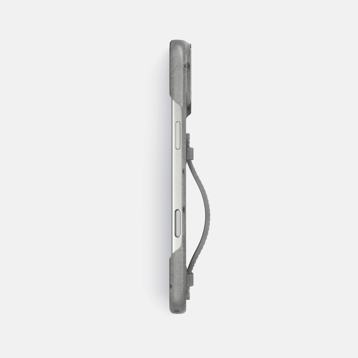 Center Handle For iPhone 18 Pro Max In Ostrich -2 | Silver-Steel