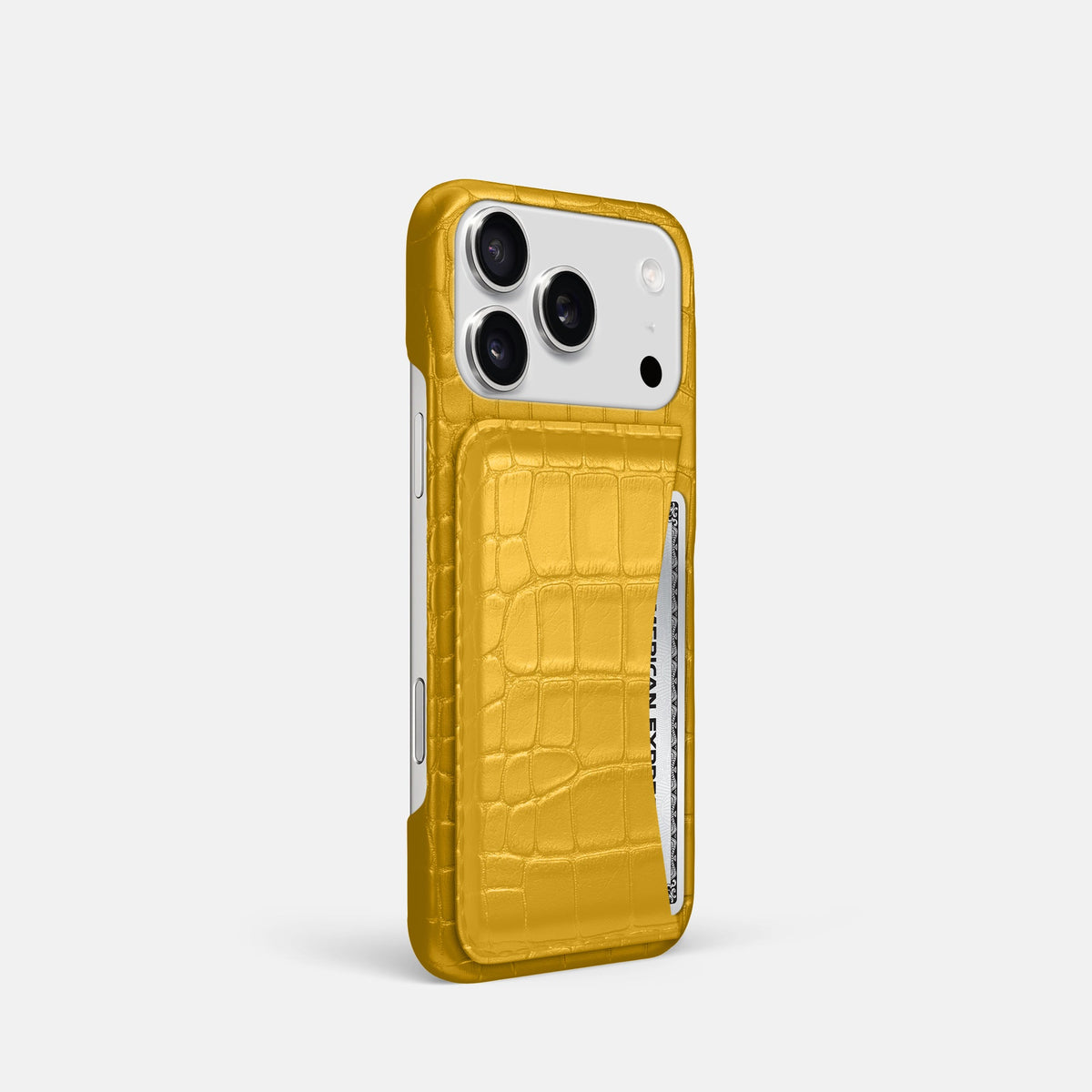 Slim Card Case For iPhone 18 Pro In Alligator -2 | Yellow