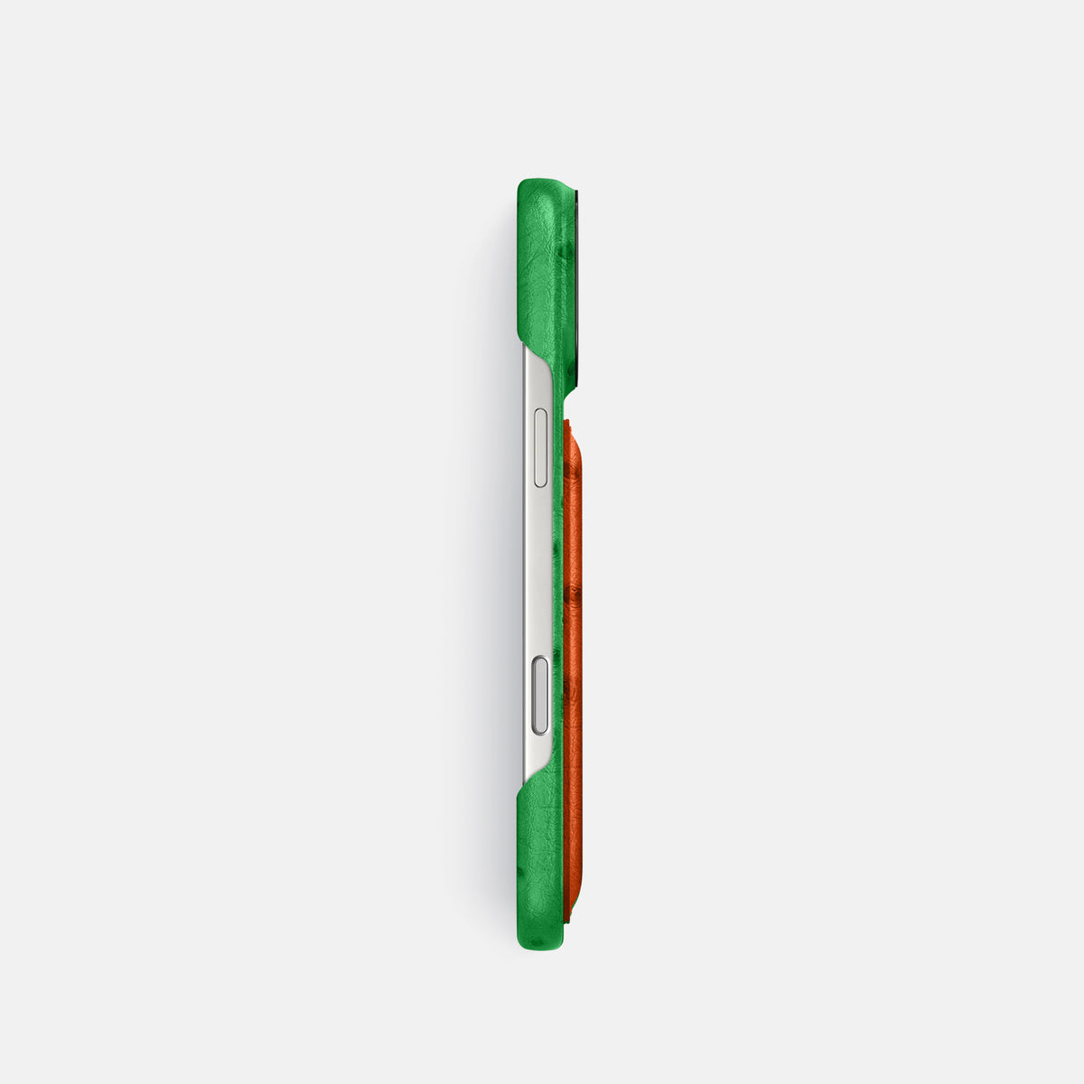 Double Card Case Coloré For iPhone 17 Pro In Ostrich -3 | Kentucky-Green-Black