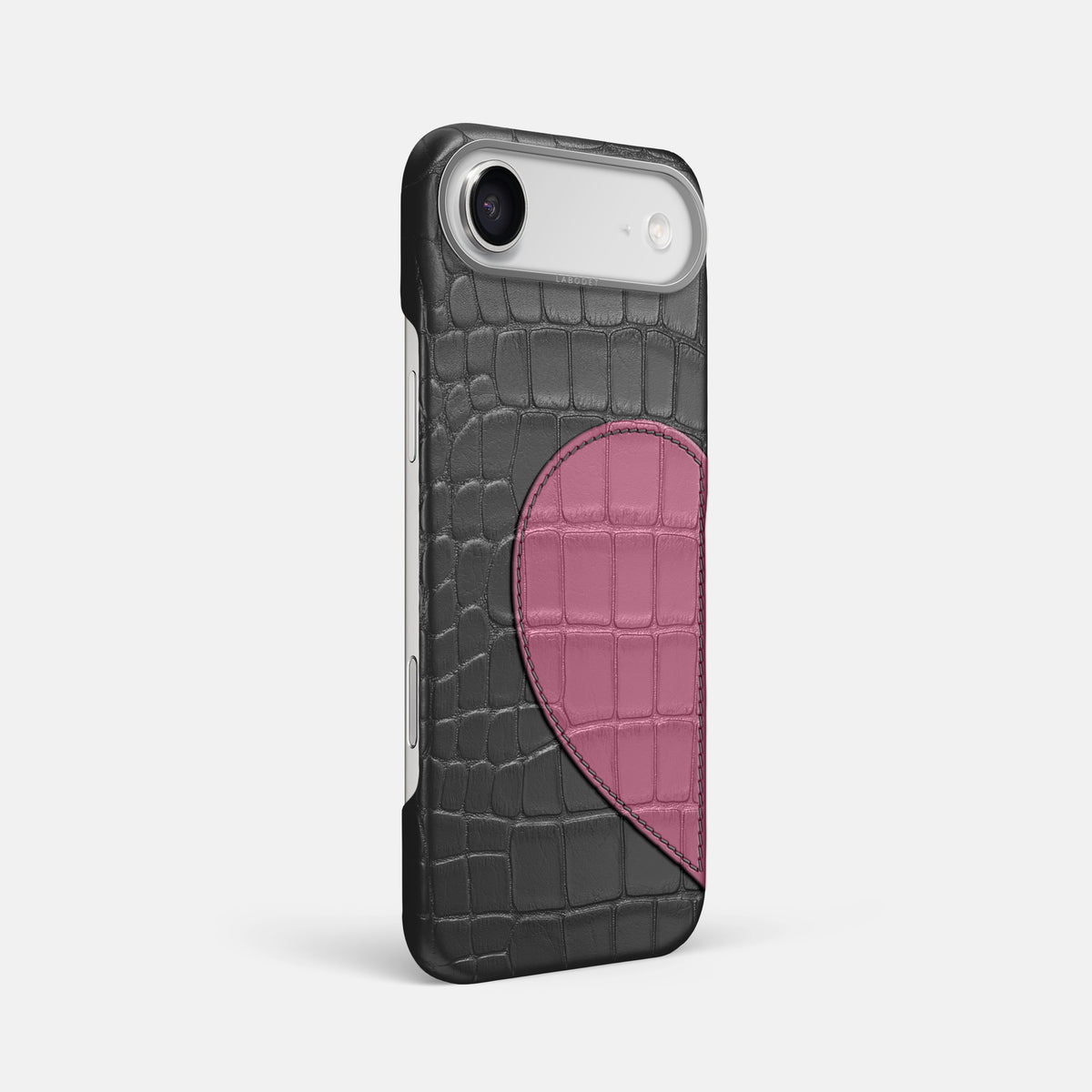Classic Case With Half Heart - Left For iPhone 17 Air In Alligator -2 | Grey-Steel