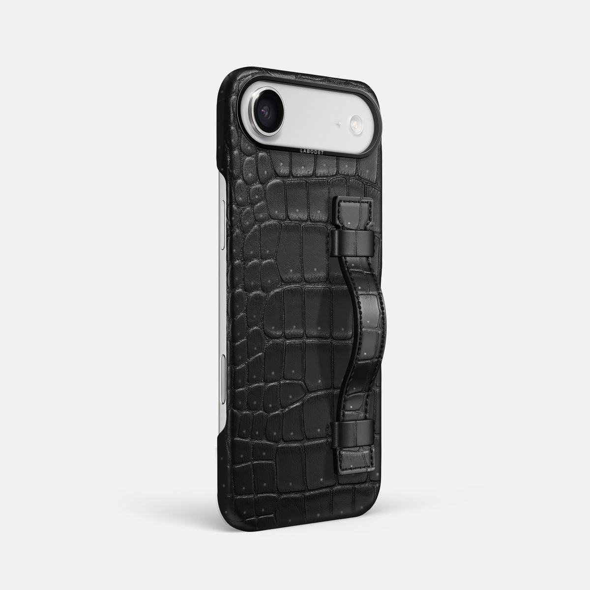 Handle Case For iPhone 17 Air In Porosus Crocodile -2 | Black-Black