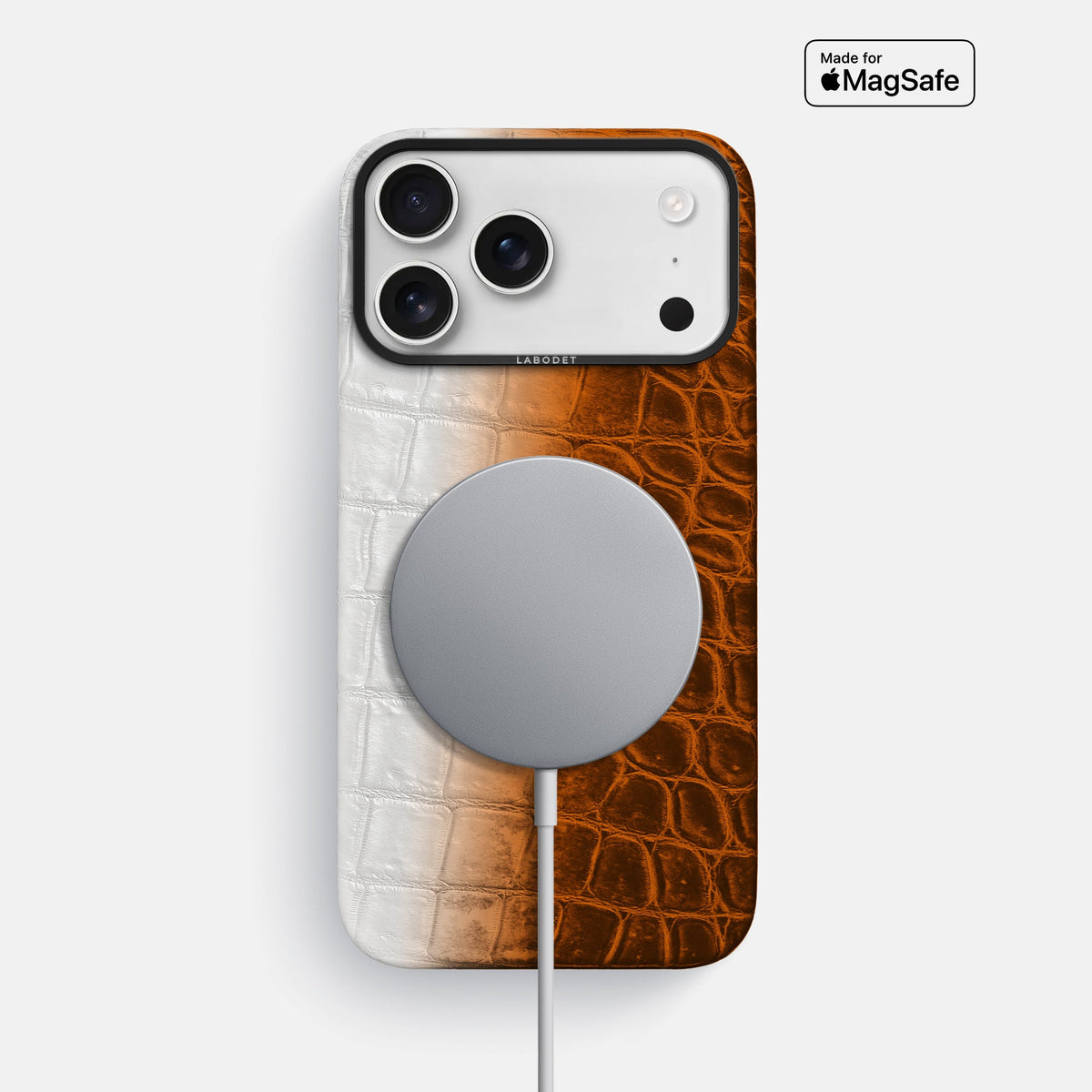 Classic Case For iPhone 18 Pro Max In Himalayan Crocodile -4 | Orange-Black
