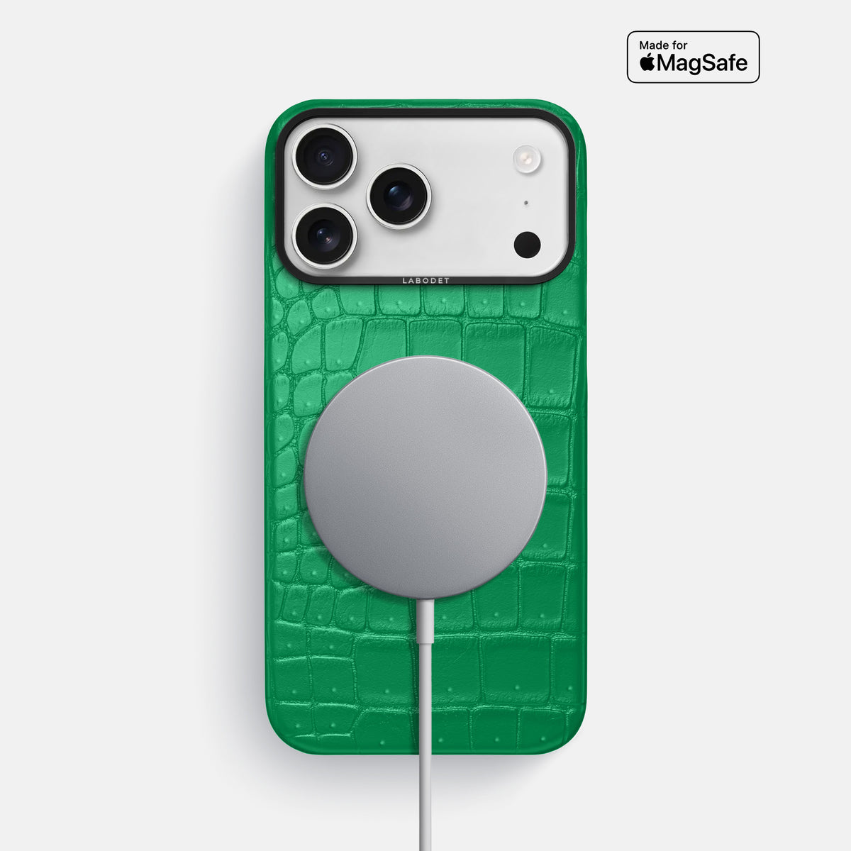 Classic Case For iPhone 17 Pro Max In Porosus Crocodile -5 | Cactus-Green-Black