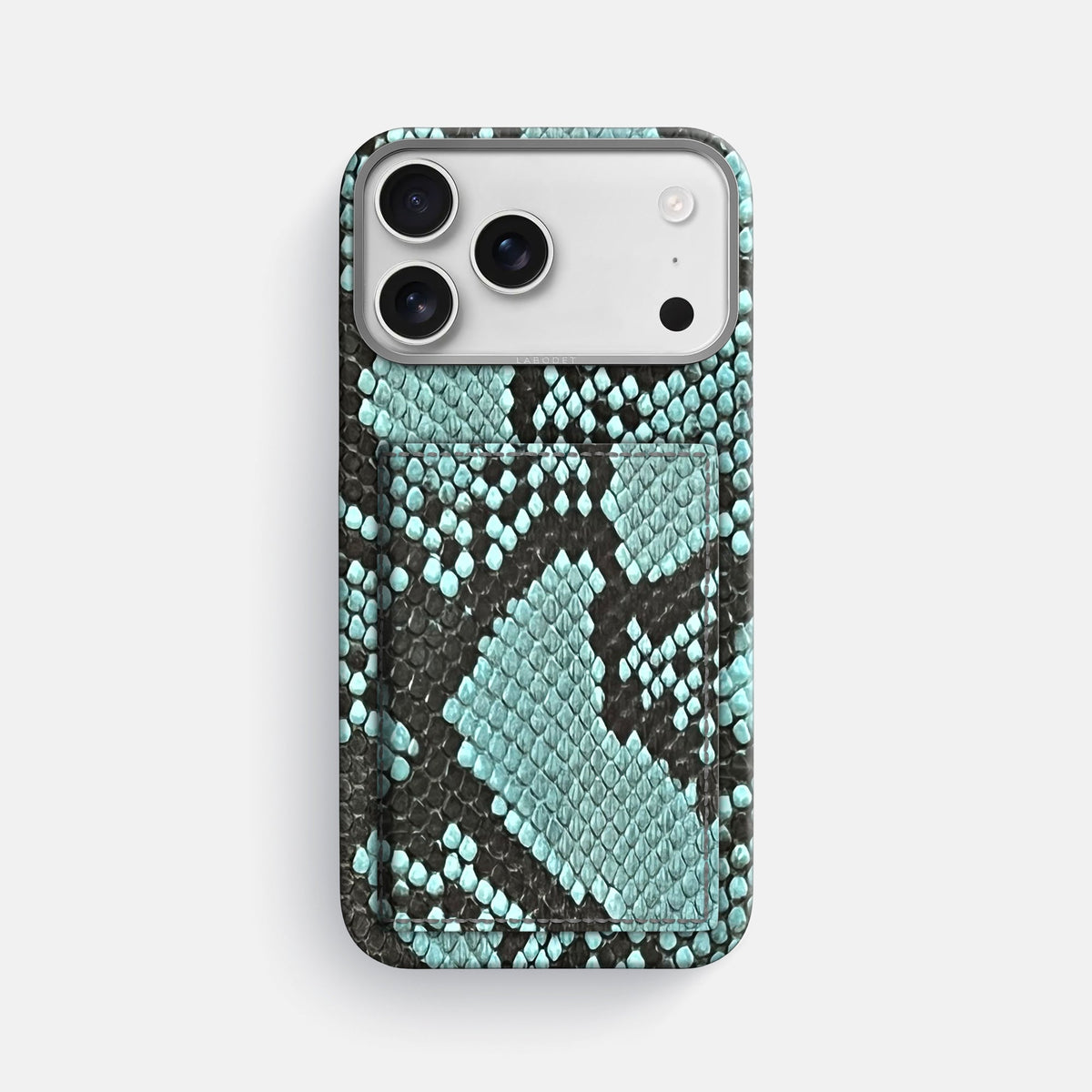 Bi-Fold Case For iPhone 18 Pro Max In Deluxe Python -1 | Blue-Lagoon-Steel