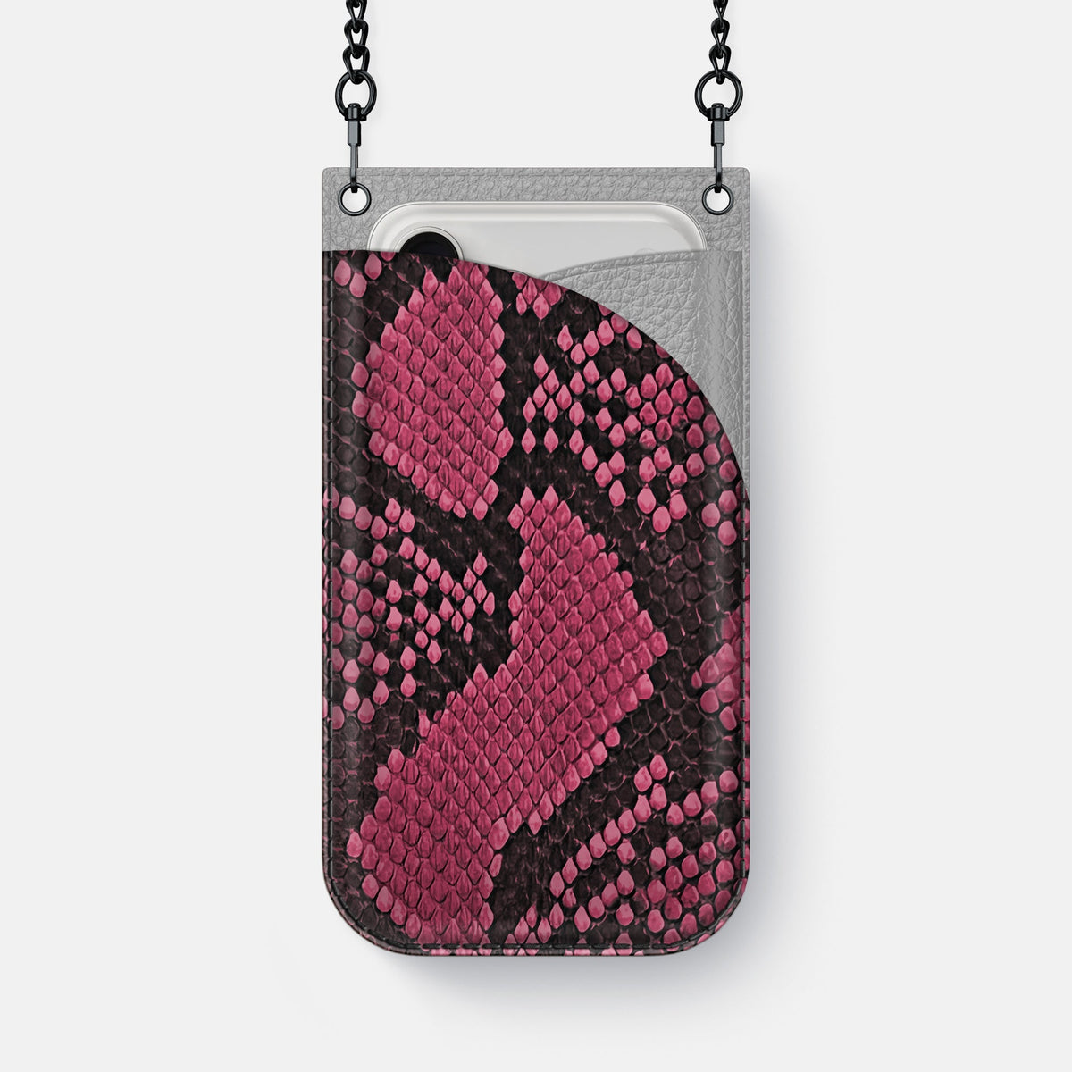 Crossbody Bag For iPhone 18 Pro Max In Deluxe Python -1 | Burgundy-Black