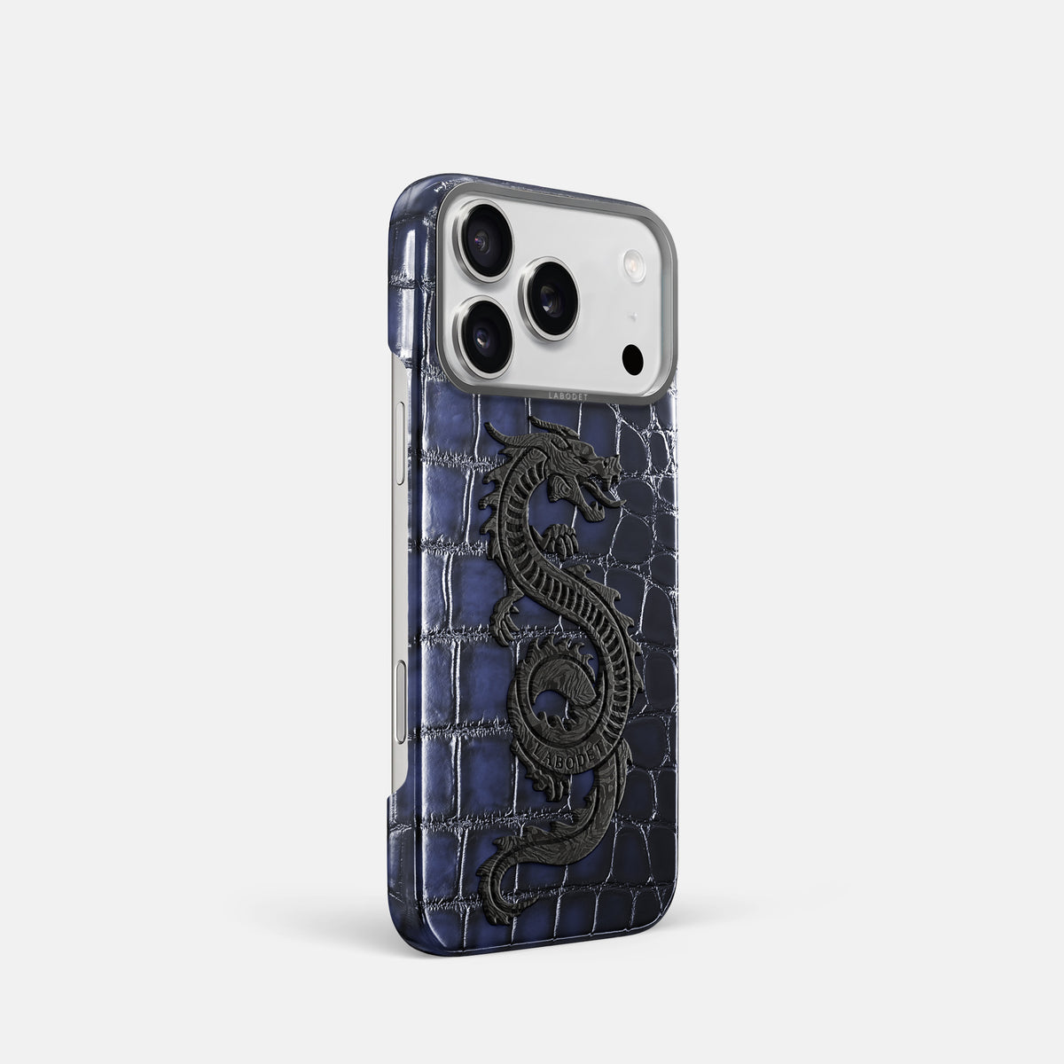 Classic Case With Carbon Dragon For iPhone 17 Pro In Patina Alligator -2 | Havana-Blue-Steel
