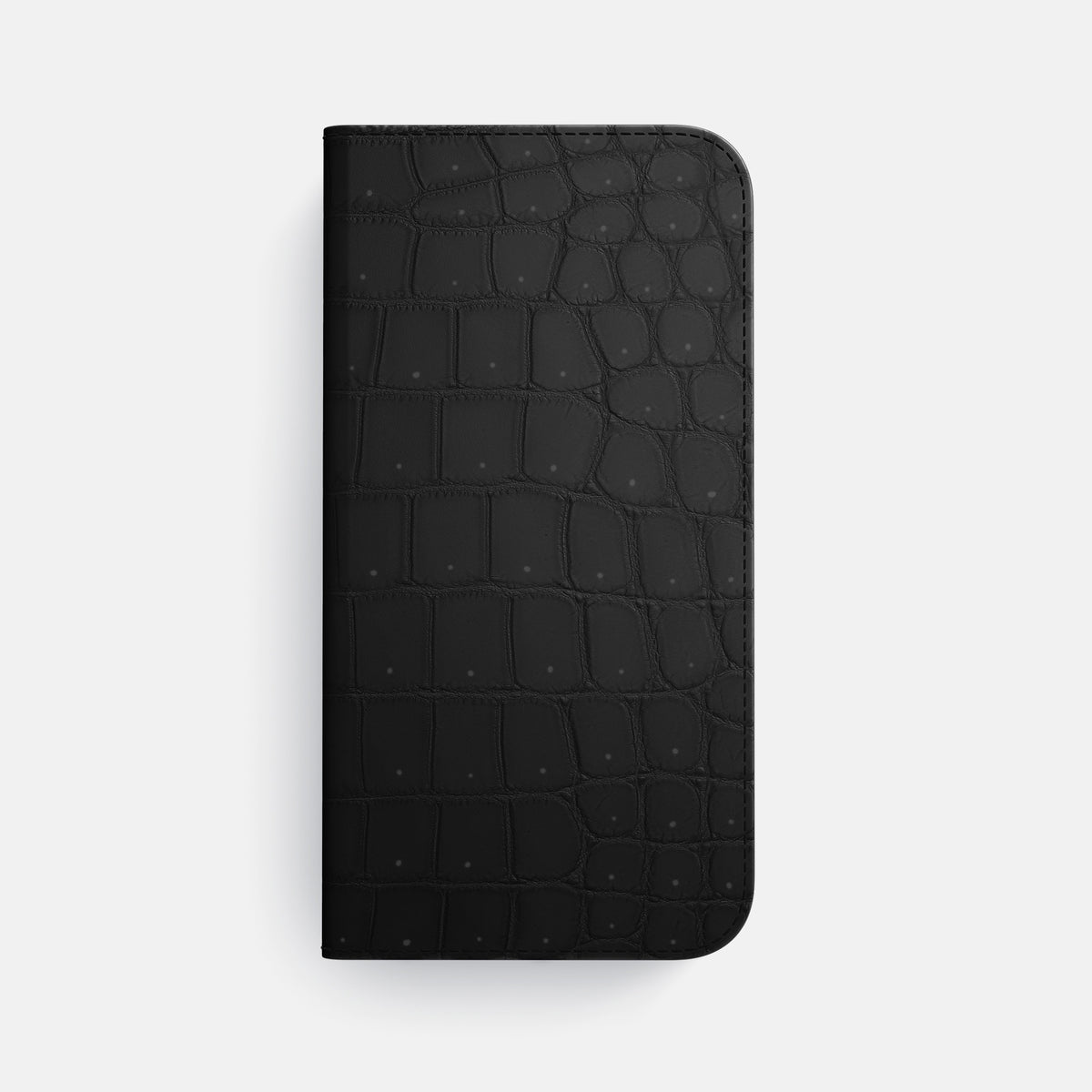 Folio Case For iPhone 17 Air In Porosus Crocodile -4 | Black-Steel