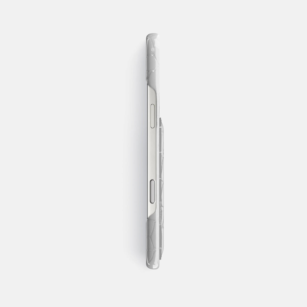 Slim Card Case For iPhone 18 Pro Max In Shiny Alligator -3 | White