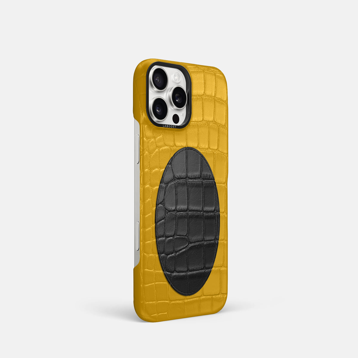 Classic Case With Oval For iPhone 16 Pro In Alligator -2 | Yellow-Black