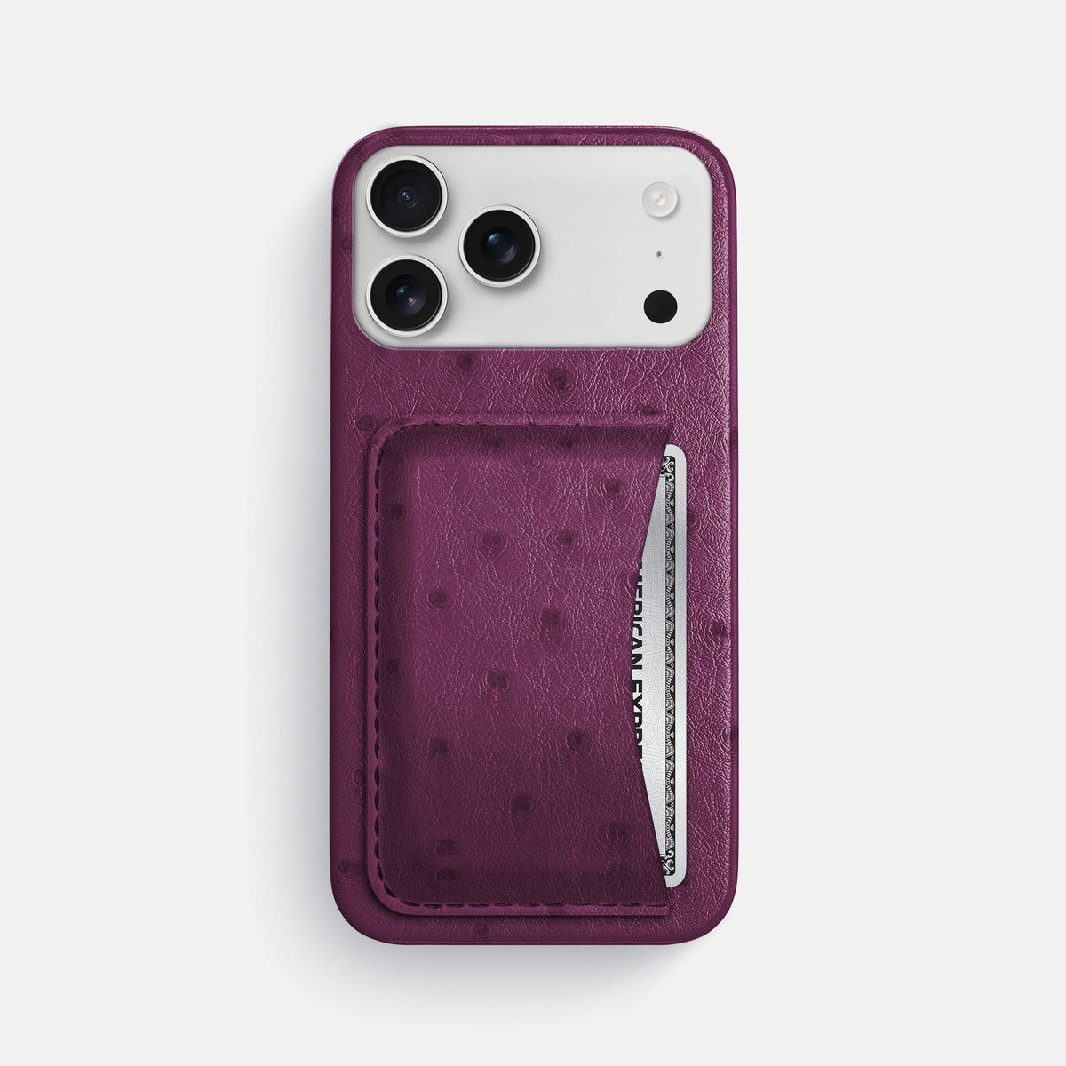 Slim Card Case For iPhone 18 Pro Max In Ostrich -1 | Purple