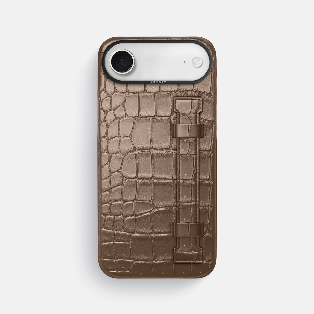 Handle Case For iPhone 17 Air In Porosus Crocodile -1 | Fur-Brown-Black