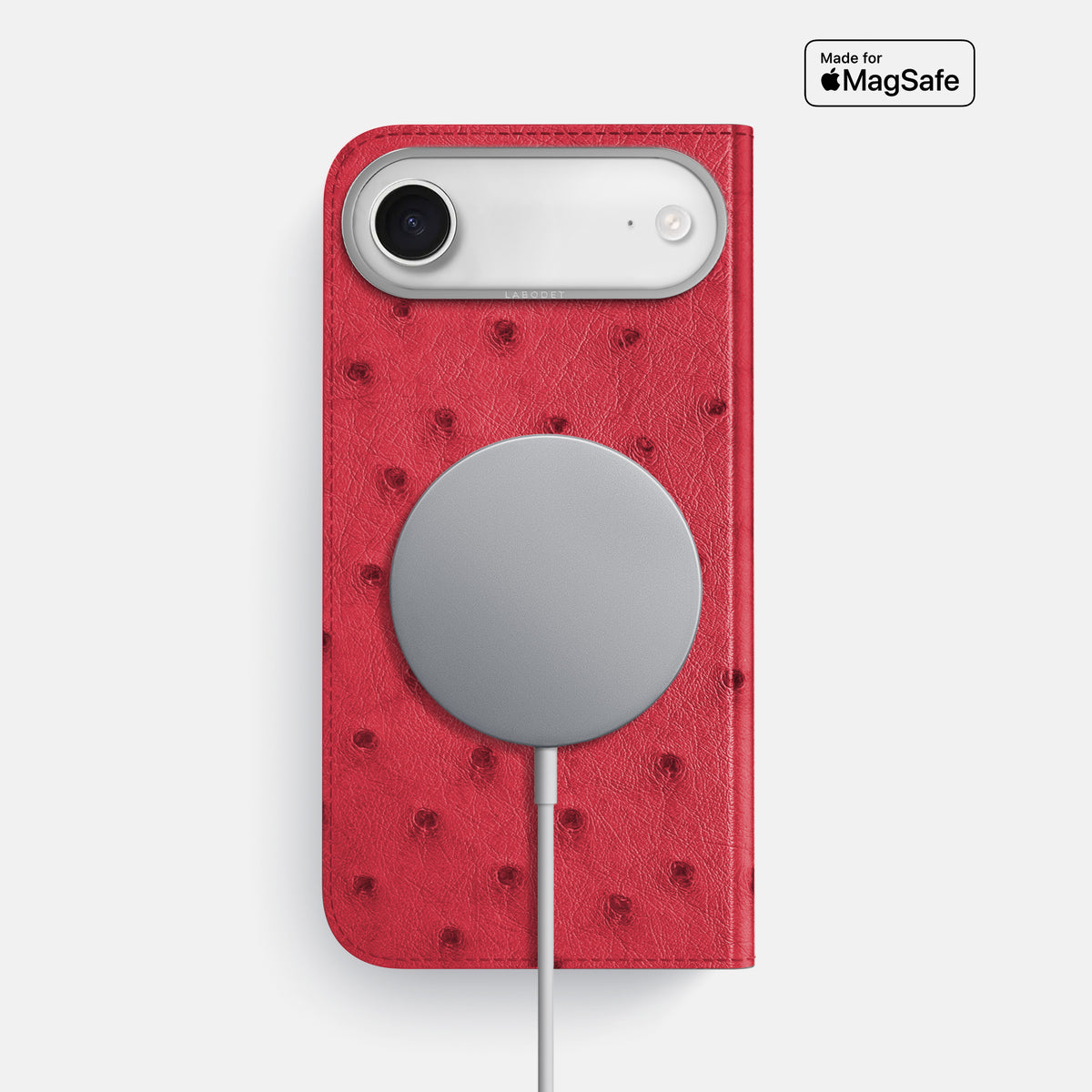 Folio Case For iPhone 17 Air In Ostrich -3 | Red-Steel