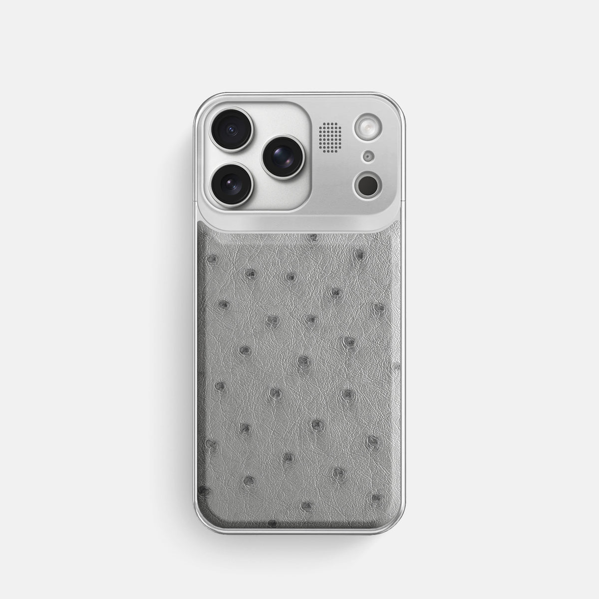 Metal Case For iPhone 17 Pro In Ostrich -1 | Silver-Steel