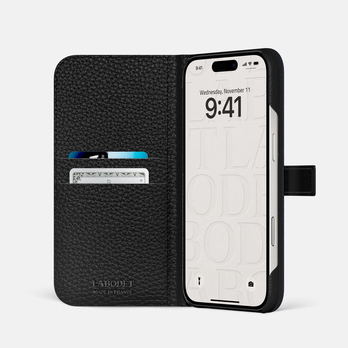 Folio Case with Clasp For iPhone 18 Pro Max In Alligator -2 | Navy-Blue-Steel