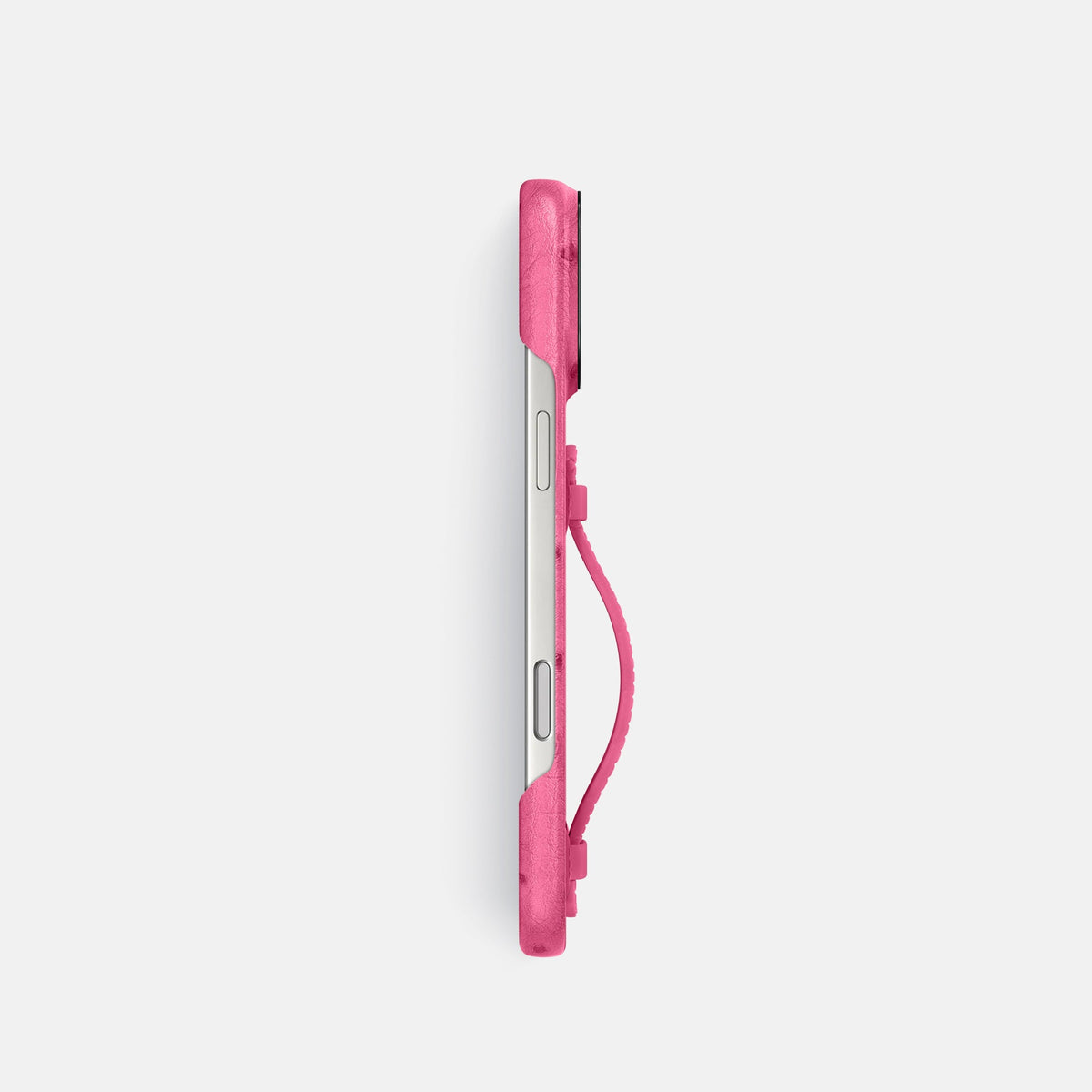 Center Handle For iPhone 18 Pro In Ostrich -2 | Pink-Black
