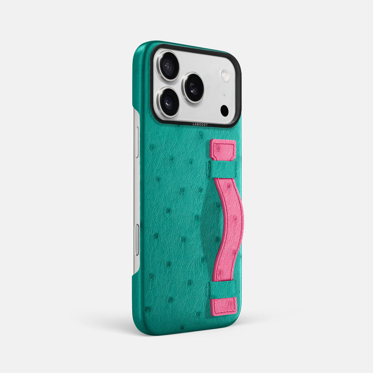 Handle Case Coloré For iPhone 18 Pro Max In Ostrich -2 | Turquoise-Black