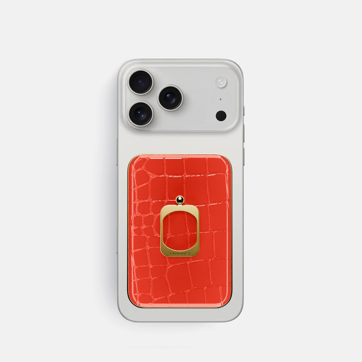 MagSafe Ring For iPhone 18 Pro In Shiny Alligator -2 | Coral-Orange-Gold