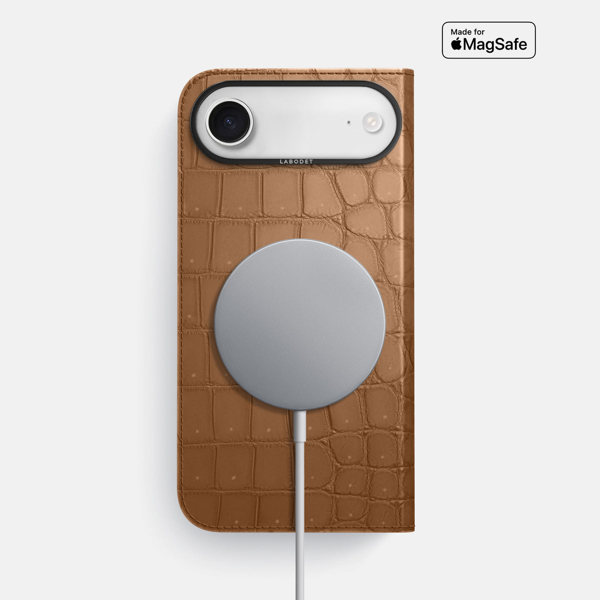 Folio Case For iPhone 17 Air In Porosus Crocodile -3 | Milk-Chocolate-Black